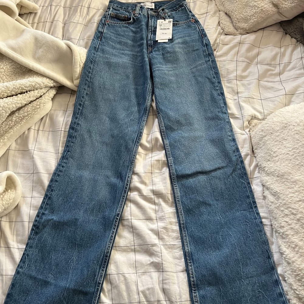 NWT! Zara TRF Wide Leg Jeans - Blue